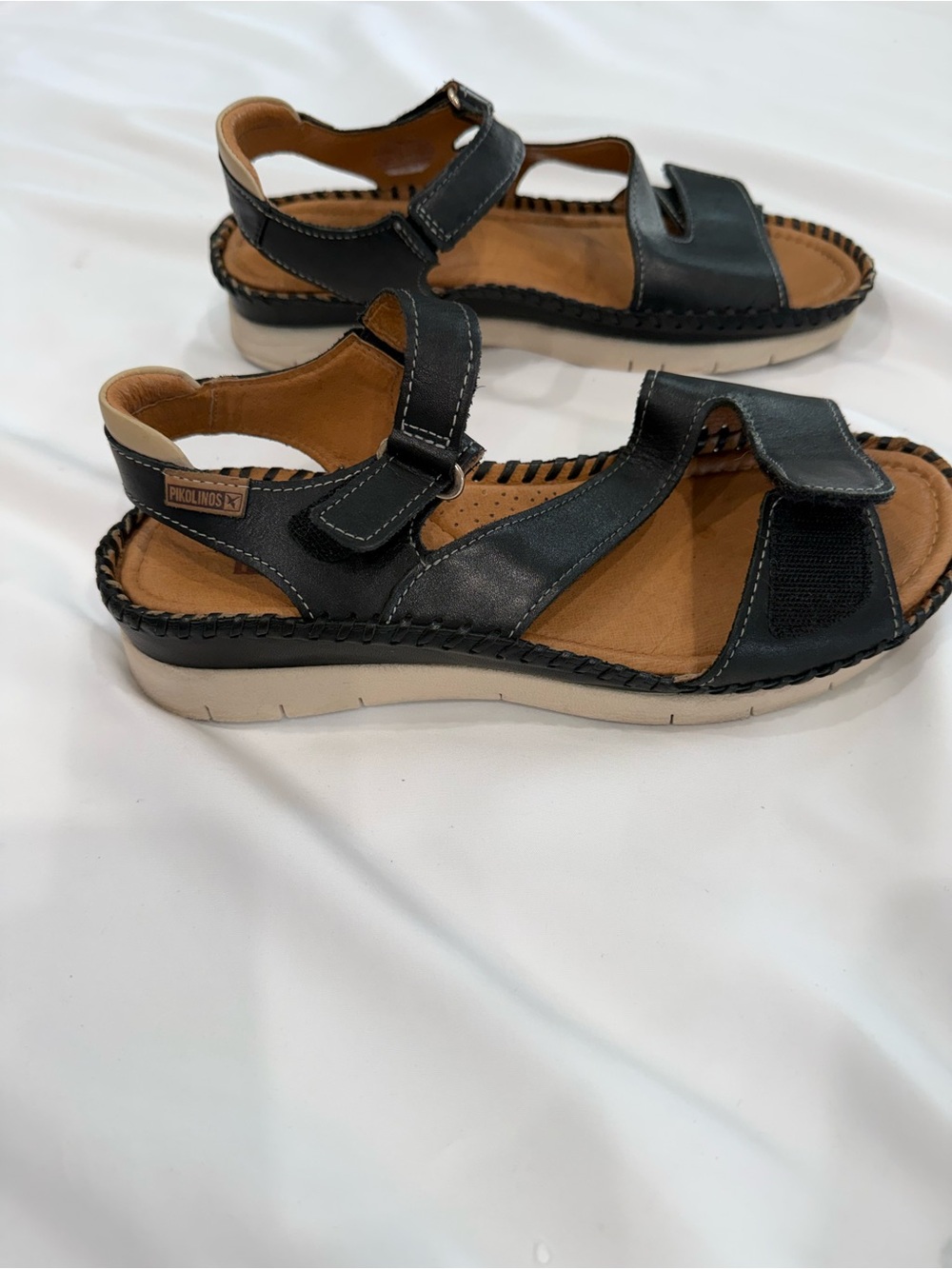 PIKOLINOS ALtea Leather Hand Stitched Adjustable Hoop & Loop Strap Sandls - Picture 8 of 9
